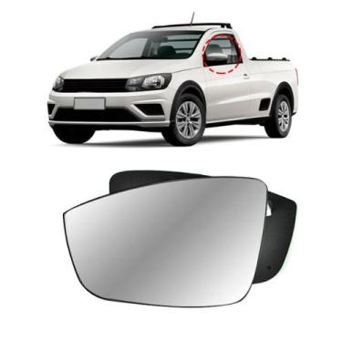 Imagem de Lente Retrovisor Vw Saveiro 2010 a 2019 Esquerdo - Evo-X Retrovisor
