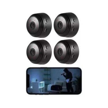Imagem de Kit 4 Câmera Wifi Mini De Segurança Espiã Discreta - Art House