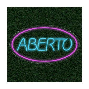 Imagem de Painel Neon Led Letreiro Aberto Escrita Decoração Loja - letreiro pers