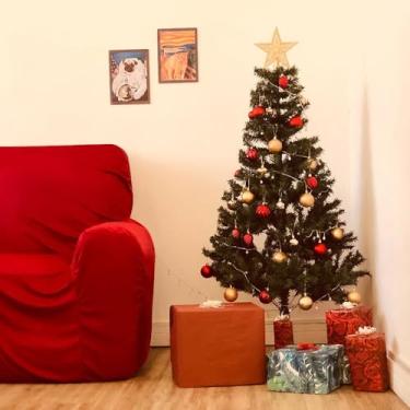 Imagem de SHOP MAIS & MAIS Árvore de Natal Artificial Premium Luxo 1,50m x 70cm, 380 Galhos, Base Ferro, Fácil Montagem