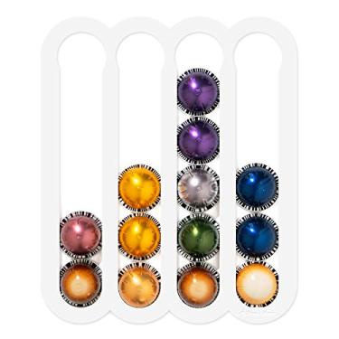 Imagem de Suporte de cápsulas de café para cápsulas Nespresso Vertuo – Suporte magnético adequado para ser montado na geladeira (branco)