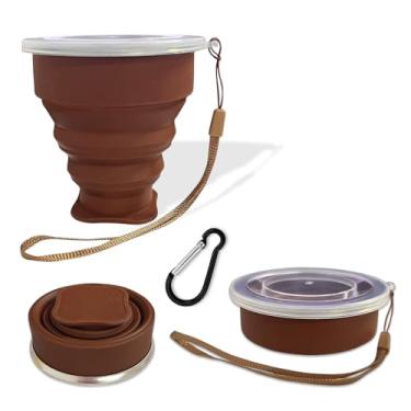 Imagem de FINDWORLD Copo dobrável de silicone dobrável de 200 ml - Copo dobrável expansível - Caneca portátil reutilizável para viagens, acampamento, caminhada, férias de férias, café para esportes ao ar livre