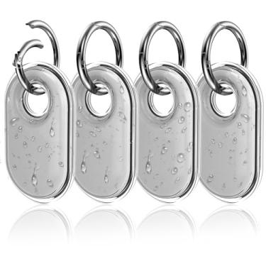 Imagem de SZJCLTD Capa para Samsung Galaxy SmartTag2 com chaveiro, pacote com 4 capas de TPU à prova d'água IPX8 para Galaxy Smart Tag 2 com chaveiro para chaves, carteira, bagagem, animais de estimação
