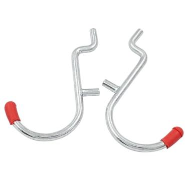 Imagem de LifCratms 60 peças de ganchos de metal para quadro de pegboard, expositor de parede de 1/10.2 cm, acessórios para pendurar ferramentas, joias, colares, chaves (cabeça vermelha)