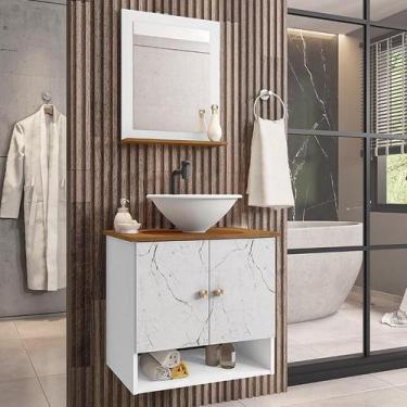 Imagem de Gabinete Banheiro Deli Lume Bco Torneira Valv Click Black - Loja DoceL