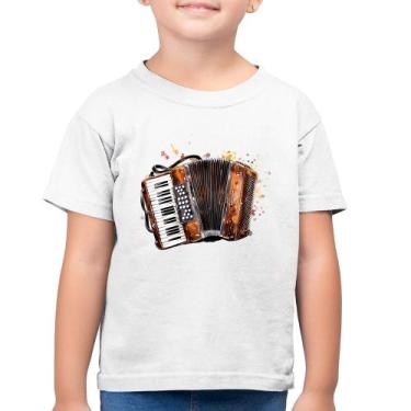 Imagem de Camiseta Algodão Infantil Acordeon Sanfona - Foca na Moda, Branco, 12