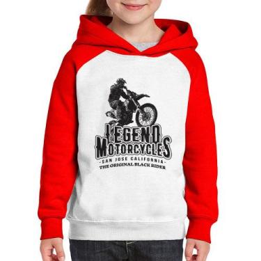 Imagem de Moletom Infantil Legend Motorcycle - Foca na Moda, Branco, Vermelho, 1
