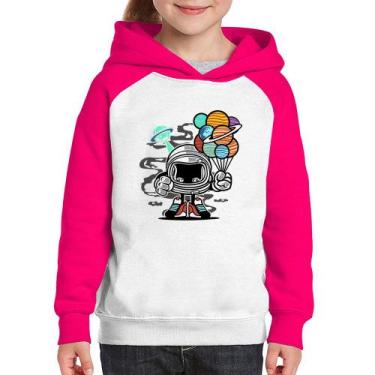 Imagem de Moletom Infantil Astronauta Chibi - Foca na Moda, Branco, Rosa, 2