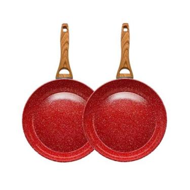 Imagem de Kit 2 Frigideiras Nano Cerâmica Marmorizada Sem Óleo 22cm - Duralar