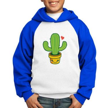 Imagem de Moletom Infantil Cacto Coração - Foca na Moda, Branco, Azul, 8