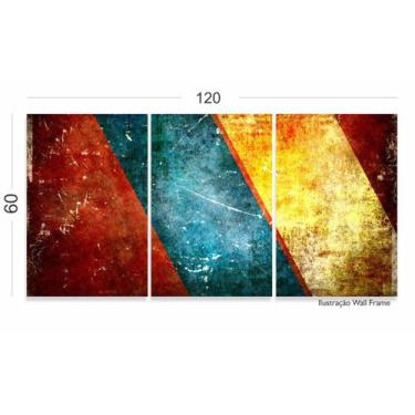 Imagem de Quadro Decorativo  Quarto Fundo Colorido Abstrato 120x60 mosaico 3 peç
