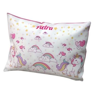 Imagem de Almofada Rosa Personalizada de Unicórnio - GMH Prod. Serv. e Repr.