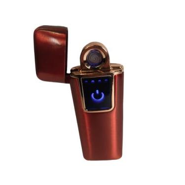 Imagem de Isqueiro Recarregável Usb Eletrônico Touch Led Acendedor A Prova De Ve