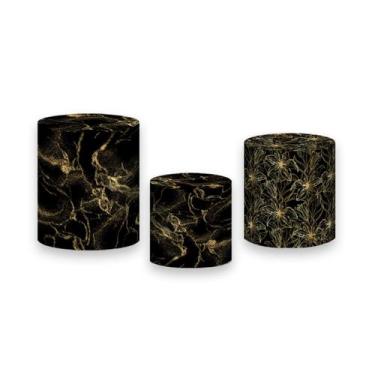 Imagem de Trio de Capas de Cilindro - Asas Flores Douradas 008 - Via Cores