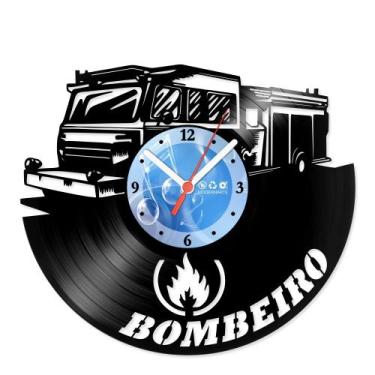 Imagem de Relógio De Parede Disco Vinil Profissões - Bombeiro Fire - VPR-131 - M