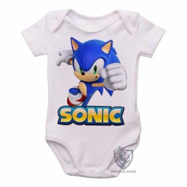 Imagem de body nenê criança roupa bebê Sonic - Empório Dutra, M   ( 2-4 Meses )