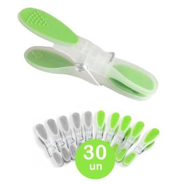 Imagem de Kit 30un prendedor roupa base emborrachada pregador plástico - Clink