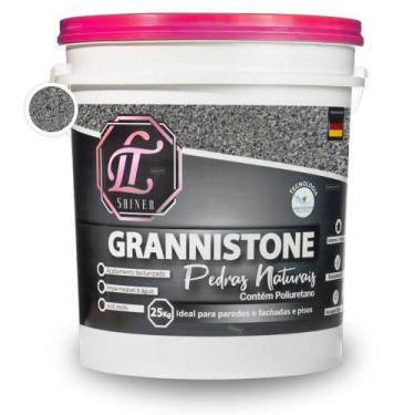 Imagem de Massa Para Efeito Pedras Naturais Grannistone 25 Kg - LT Shiner, Cinza