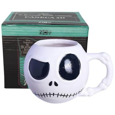 Imagem de Caneca Jack Skellington 3D Porcelana 450ML Oficial Disney O Estranho Mundo De Jack