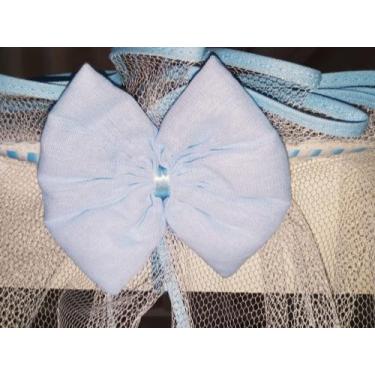 Imagem de Mosquiteiro Berço Americano 1.50 X 1.30 Tule Branco Laço Decorativo - 