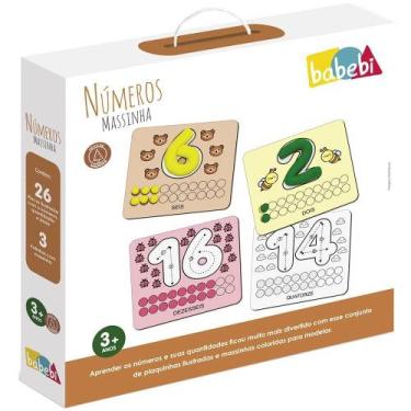 Imagem de Números Massinha Brinquedo Educativo Em Madeira - Babebi