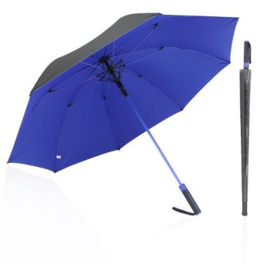 Imagem de Guarda Chuva Automático Preto Tecido Duplo Grande Reforçado 7008 - fp 