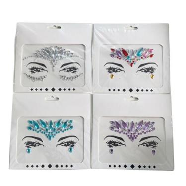 Imagem de Adesivo Strass Facial Rosto Maquiagem Festas Carnaval 1 Un Sortidos - 