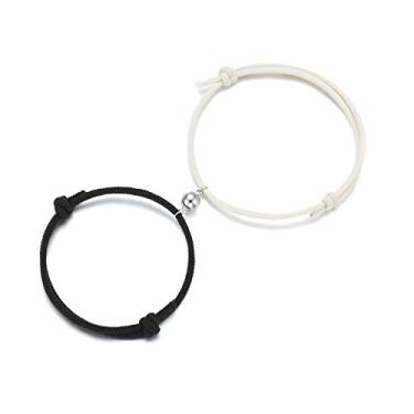 Imagem de Pulseiras com ímã Tarsus para casal melhor amigo Branco
