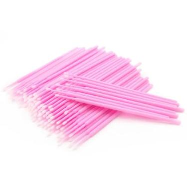 Imagem de Kit 400 Microbrush Rosa Aplicador de Cílios Alongamento Fio a Fio