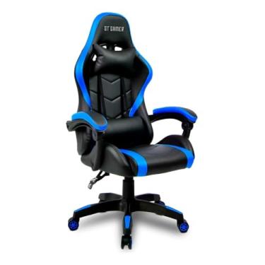 Imagem de Cadeira Gamer Goldentec GT Neptune Azul/Preto Apoio de braço acolchoado Almofada ajustável para a Lombar