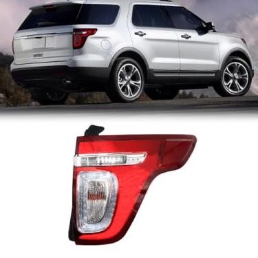 Imagem de Conjunto de lanterna traseira compatível com Ford Explorer 2011-2015 substituição de luz traseira transparente BB5Z13405C BB5Z13405D Conjunto de luz traseira externa com seta reversa (lado direito do