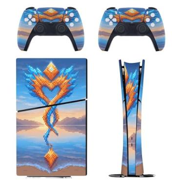 Imagem de Skin for PS5 Slim Digital Edition, capa adesiva para console e controle PlayStation 5, película protetora removível fácil de envolver acessórios para jogos, decalque capa completa - padrões artísticos