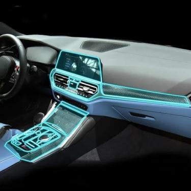 Imagem de QLANIX Consola central interior do carro película protetora TPU transparente PPF película anti-arranhões, para BMW M4 G82 2021-2022