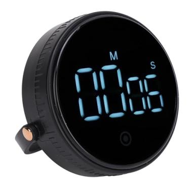 Imagem de Timer digital para cozinha, Temporizador de contagem regressiva magnético ajustável com volume de 3 níveis, Timer giratório com tela de LED grande e suporte de ângulo ajustável