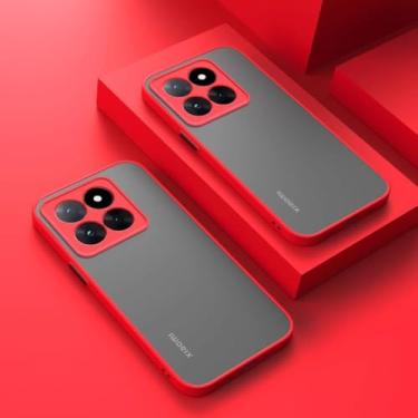 Imagem de JZFDCLF Capa de telefone à prova de choque para Xiaomi 14T, 14, 13T, 12T, 11T, 13T Pro, 12, 13, 11 lite - Capa fosca, vermelha, para Mi 12T Pro