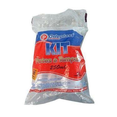 Imagem de Pote Plástico Descartável Redondo C/tampa 250ml Orleplast C/25 Unidade