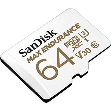 Imagem de Cartão MicroSDXC SanDisk 64GB de resistência máxima com adaptador para câmeras de segurança doméstica e câmeras de painel - C10, U3, V30, 4K UHD, cartão micro SD - SDSQQVR-064G-GN6IA