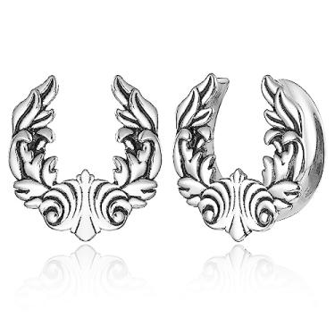 Imagem de Earblity 2 peças 8 mm-25 mm (0G-2.5 cm) alargadores de elfo para orelhas esticadas, hipoalergênicos 316 aço inoxidável 316 alargadores de orelha joias para homens e mulheres, 00G (10mm), Metal, Sem