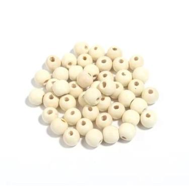 Imagem de Bolinha Madeira 10mm Com Furo e Brilho 100 Peças Miçanga DIY - Doce Te