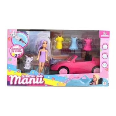 Imagem de Turma da Manu Carrinho Passeio Boneca e Acessórios Polibrinq, Roxo