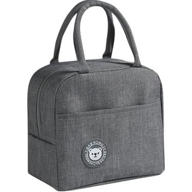 Imagem de Bolsa Térmica Unissex Antivazamento Bolsinha Bag Para Mamita Portátil - Frutas, Bebidas, Lancheira, Academia, Trabanho, Piquinique, Churrasco até 6Lts Com Alça Impermeável (Cinza)