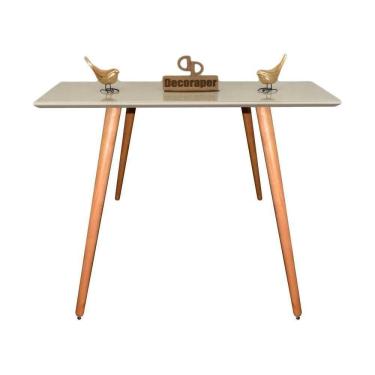 Imagem de Aparador Pés Palito Com Vidro Laqueado 80cm Off White