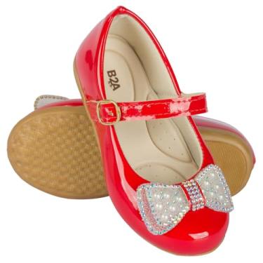 Imagem de Genérico, Sapatilha Infantil B2a Kids Conforto Batizado Daminha laço com strass e pérolas Cor:Vermelha;Tamanho:27