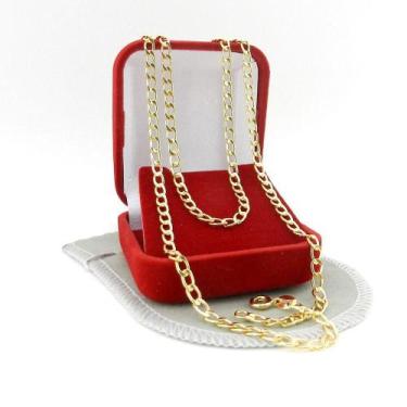 Imagem de Corrente Masculina 70cm 3mm Largura Folheado Ouro 18k CR528 - WNBIJOUT