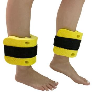 Imagem de Par Tornozeleira Em EVA Hidroginástica 1 à 2kg DF1094 Amarela Dafoca S