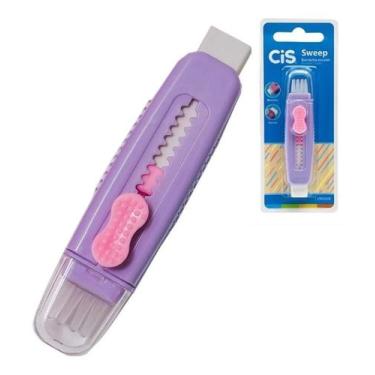 Imagem de Borracha Escolar Retratil Cis Sweep C/vassourinha Tom Pastel, Violeta 