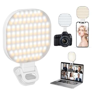 Imagem de XINBAOHONG Luz de videoconferência recarregável, luz de selfie para celular, câmera Android, iPad, laptop, 142, luz de LED para maquiagem, TikTok, selfie, vlog