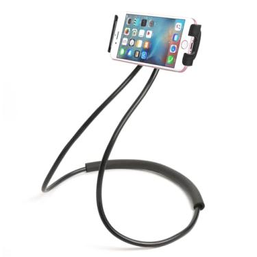 Imagem de Suporte universal para smartphone, suporte para celular pendurado no pescoço, suporte para celular preguiçoso (preto)