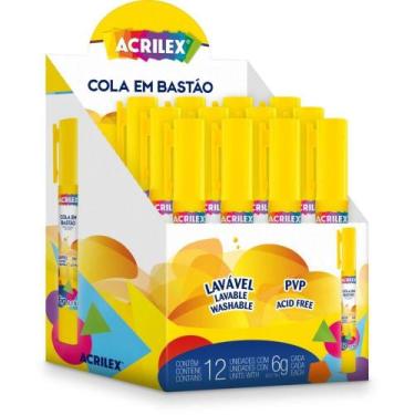 Imagem de Cola Bastão em Caneta 6G Branca Caixa com 12 Unidades - Acrilex