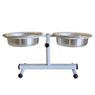 Imagem de Comedouro Duplo Suspenso Regulavel Cães Avipet Pequeno 600ml